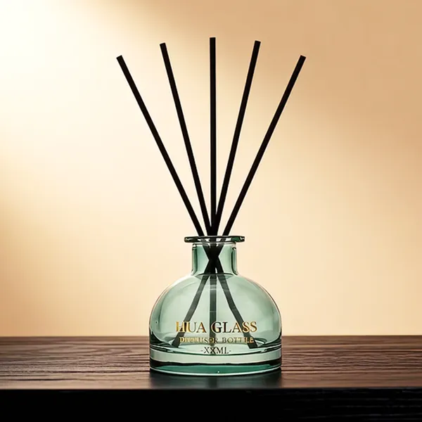 120ml Green Boston Round Glass Reed Diffuser Bottle Home Diffuser Bottle 