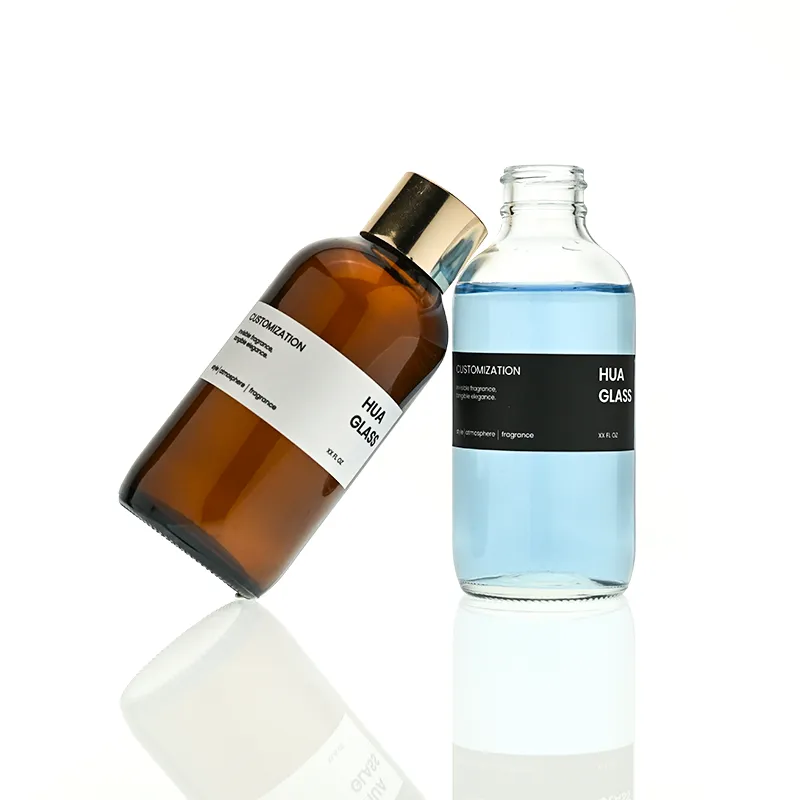 120ml Green Boston Round Glass Reed Diffuser Bottle Home Diffuser Bottle 