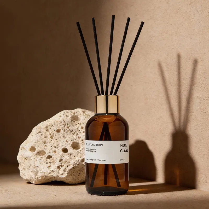 120ml Green Boston Round Glass Reed Diffuser Bottle Home Diffuser Bottle 