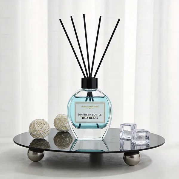 120ml Green Boston Round Glass Reed Diffuser Bottle Home Diffuser Bottle 