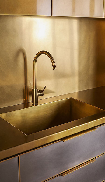 Golden sink and faucet