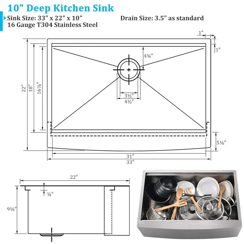 delantal fregaderos de cocina delanteros-huayou, fábrica de fregaderos de cocina de calidad 