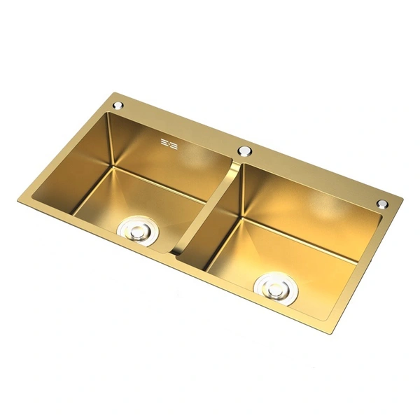 أحواض عاء مزدوجة ذهبية عالية الجودة - هوايو ، مصنع أحواض مطبخ عالي الجودة 