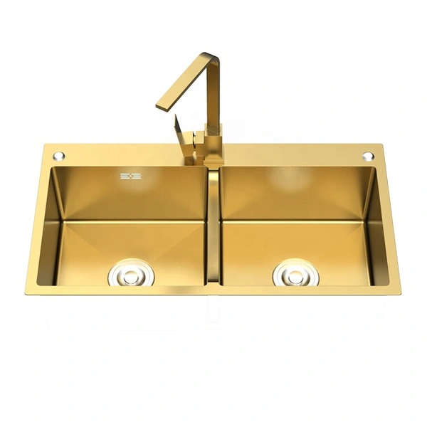 أحواض عاء مزدوجة ذهبية عالية الجودة - هوايو ، مصنع أحواض مطبخ عالي الجودة 