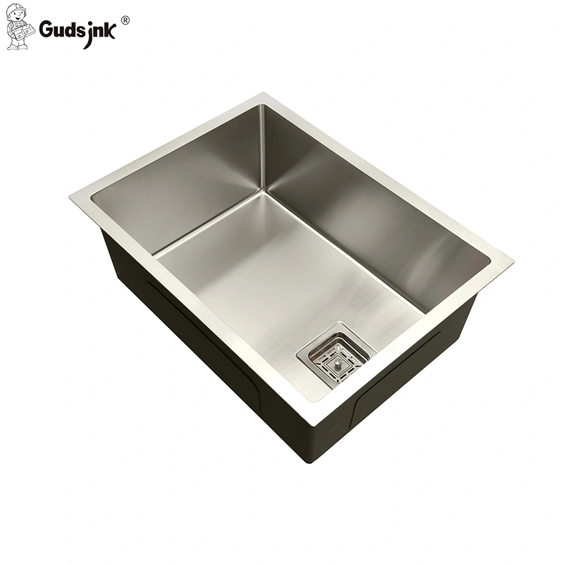 Fregadero de cocina de acero inoxidable gudsink bajo encimera hecho a mano de un solo cuenco  