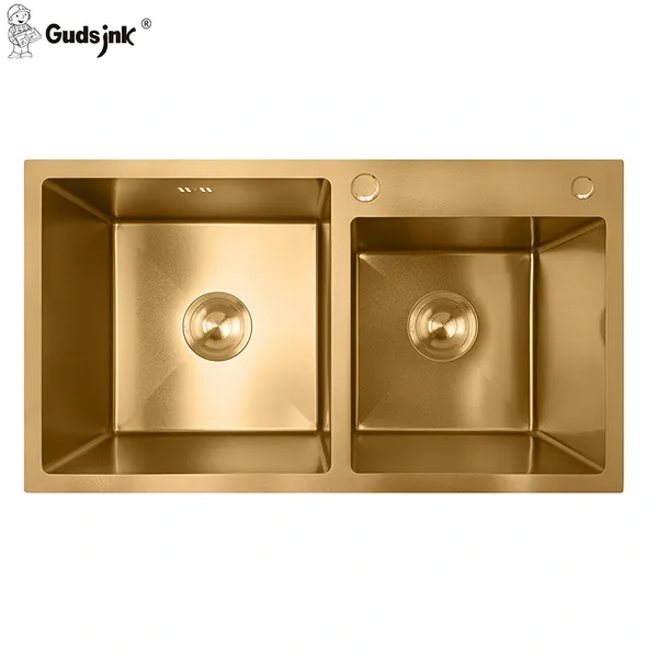Gudsink New Style High Quality Topmount Bars Sink Kitchen Sink Gold 304 Stainless Steel Handmade Kitchen Sinks