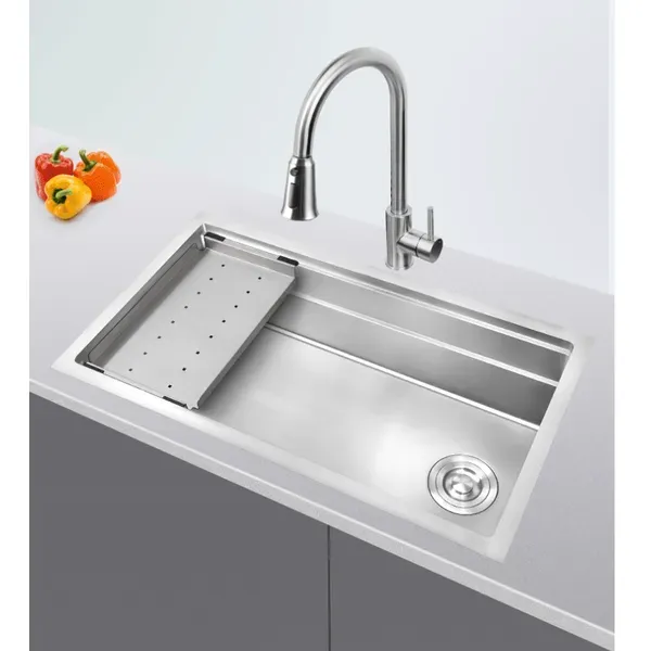 Gudsink drop in Undermount Double built-in layers Stainless Steel Kitchen Sink Single bowl