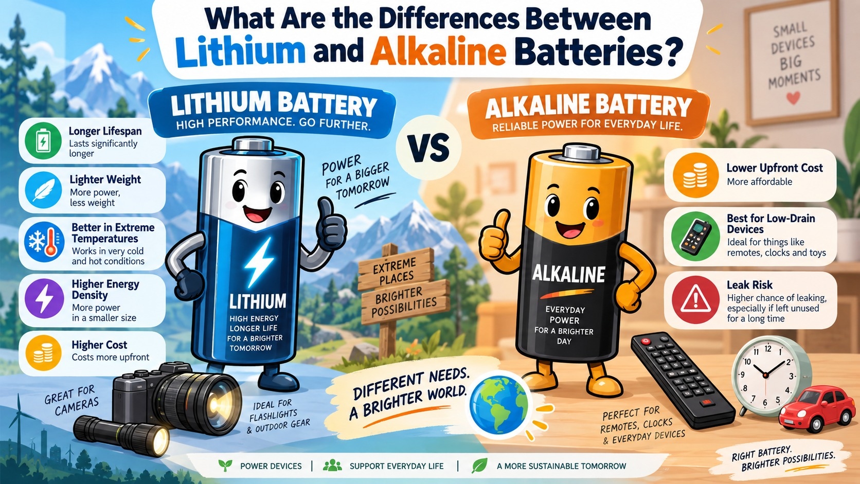 What Are the Differences Between Lithium and Alkaline Batteries