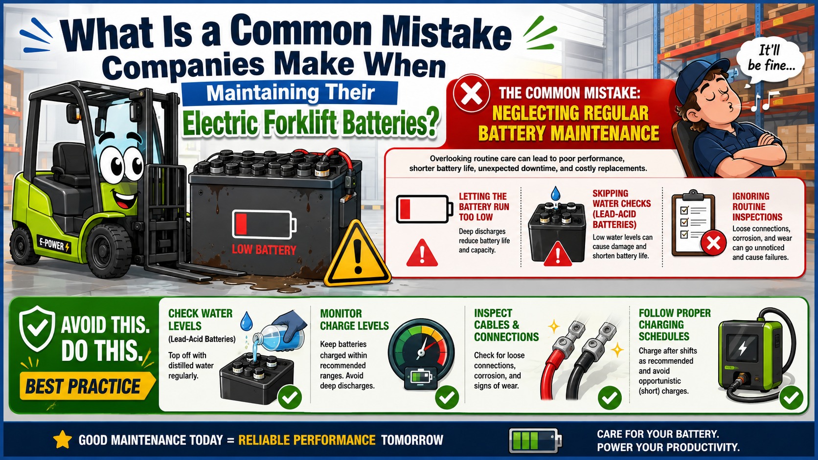 What Is a Common Mistake Companies Make When Maintaining Their Electric Forklift Batteries banner.jpg