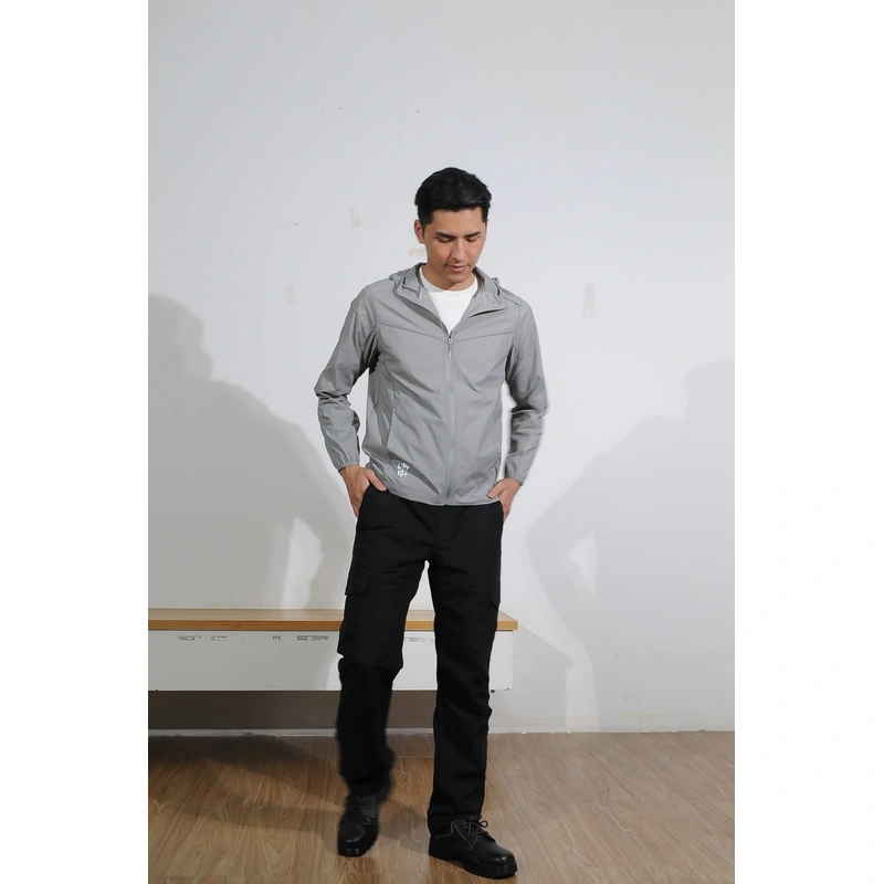 BD-MO-169  Design gray single-layer wind jacket, custom-made sports wind jacket, running, climbing, waterproof and waterproof