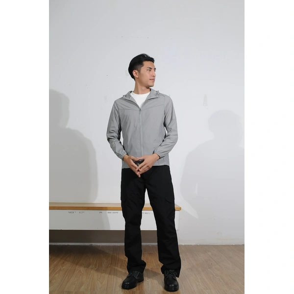 BD-MO-169  Design gray single-layer wind jacket, custom-made sports wind jacket, running, climbing, waterproof and waterproof