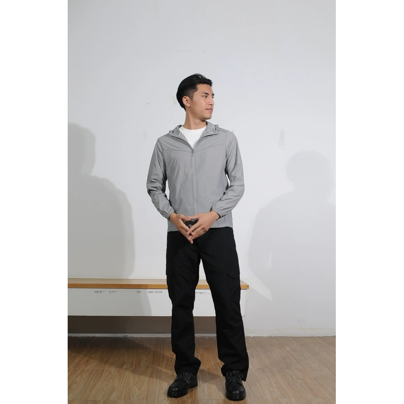 BD-MO-169  Design gray single-layer wind jacket, custom-made sports wind jacket, running, climbing, waterproof and waterproof