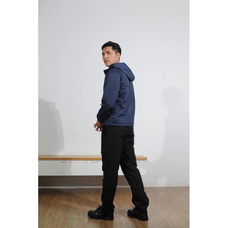 BD-MO-172 Hooded windbreaker waterproof and windproof design hiking outdoor sports real person trying on model demonstration