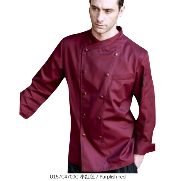 BD-MO187 Custom-made maroon chef uniform