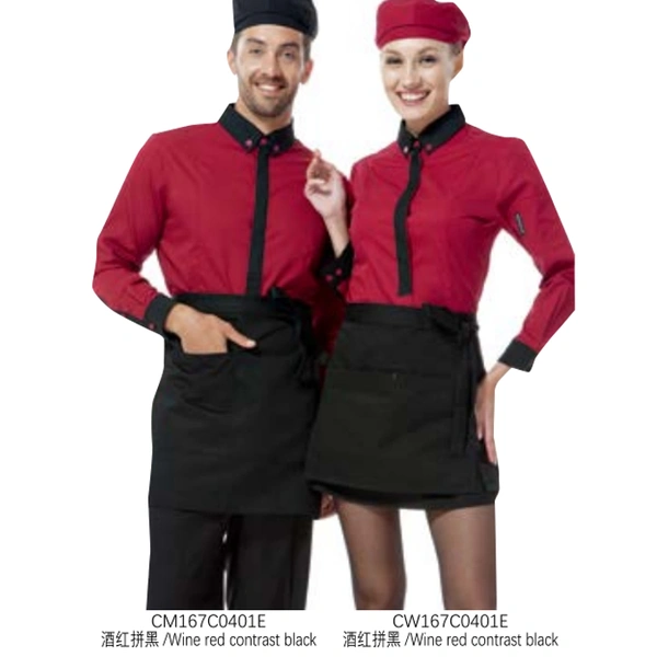 BD-MO223  Design long-sleeved color matching striped shirt chef uniform