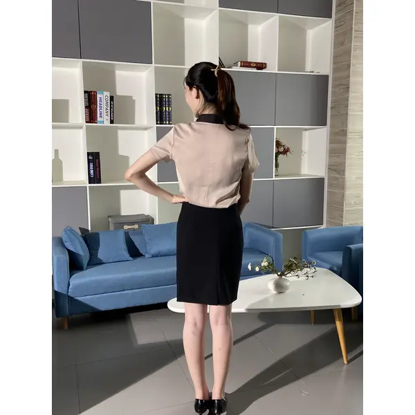 BD-MO-097  Model try-on effect Design personalized tie Slim and elegant Front desk uniform supplier