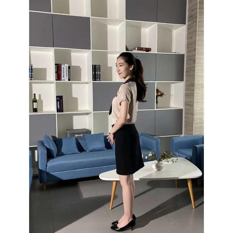 BD-MO-097  Model try-on effect Design personalized tie Slim and elegant Front desk uniform supplier