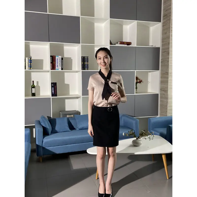 BD-MO-097  Model try-on effect Design personalized tie Slim and elegant Front desk uniform supplier