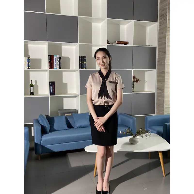 BD-MO-097  Model try-on effect Design personalized tie Slim and elegant Front desk uniform supplier