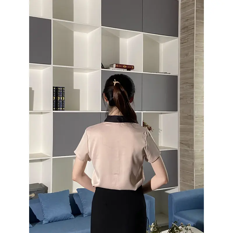 BD-MO-097  Model try-on effect Design personalized tie Slim and elegant Front desk uniform supplier