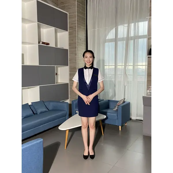 BD-MO-106 Customized front desk uniforms, model display, customized two-piece uniforms, front desk uniform suppliers