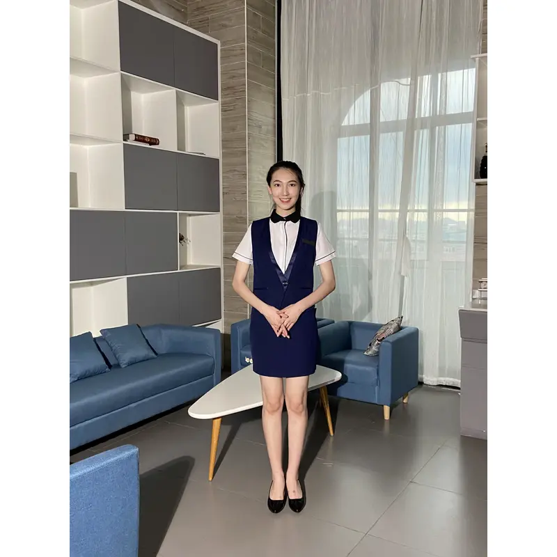 BD-MO-106 Customized front desk uniforms, model display, customized two-piece uniforms, front desk uniform suppliers