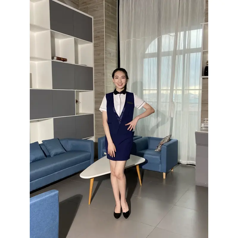 BD-MO-106 Customized front desk uniforms, model display, customized two-piece uniforms, front desk uniform suppliers