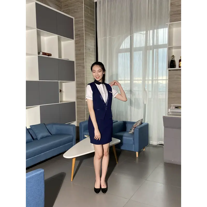 BD-MO-106 Customized front desk uniforms, model display, customized two-piece uniforms, front desk uniform suppliers