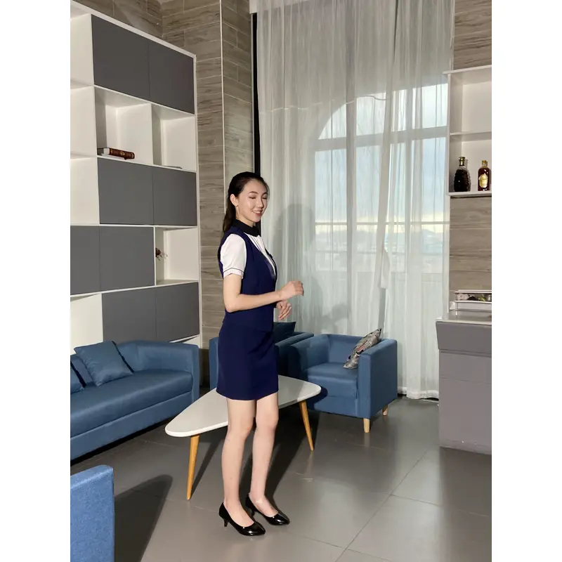 BD-MO-106 Customized front desk uniforms, model display, customized two-piece uniforms, front desk uniform suppliers