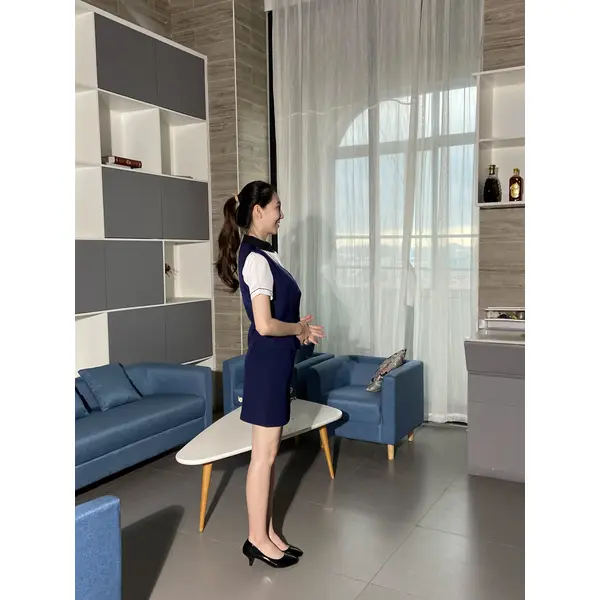 BD-MO-106 Customized front desk uniforms, model display, customized two-piece uniforms, front desk uniform suppliers