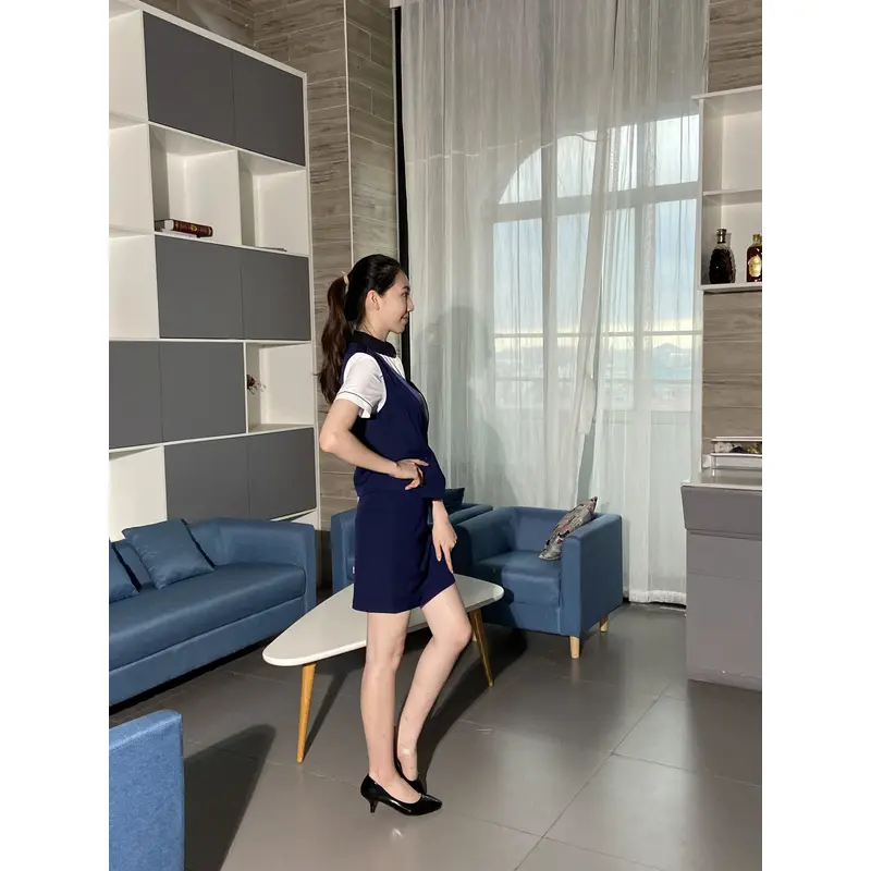 BD-MO-106 Customized front desk uniforms, model display, customized two-piece uniforms, front desk uniform suppliers