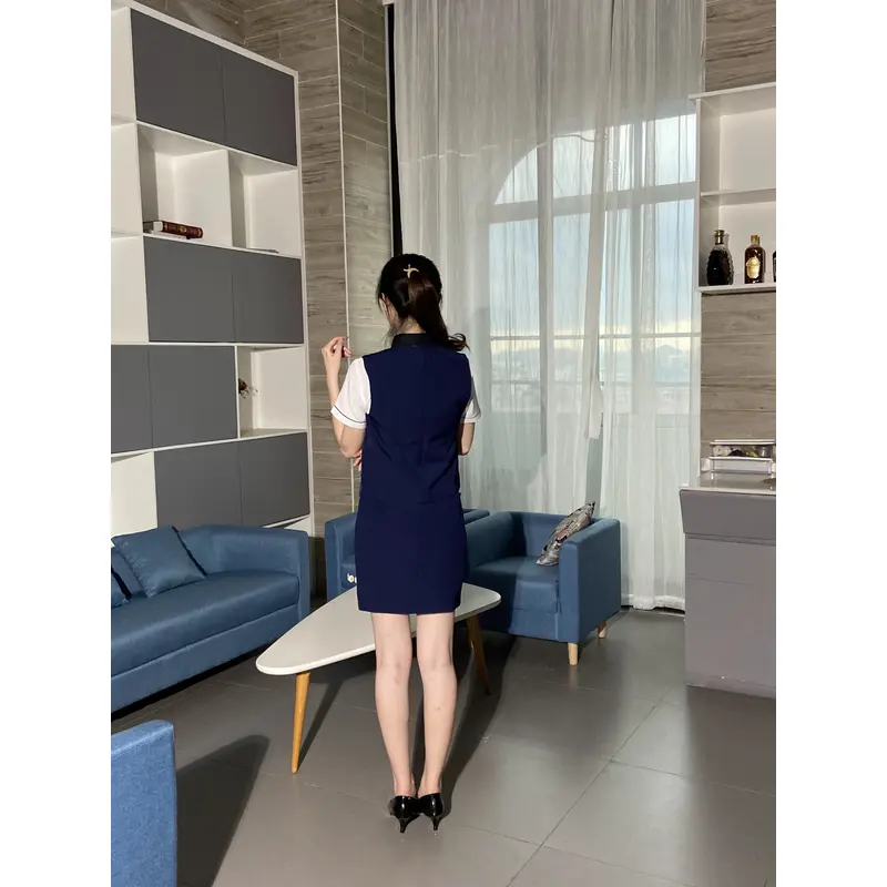 BD-MO-106 Customized front desk uniforms, model display, customized two-piece uniforms, front desk uniform suppliers