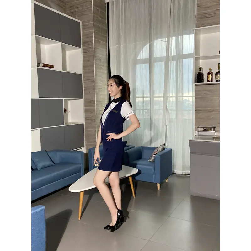 BD-MO-106 Customized front desk uniforms, model display, customized two-piece uniforms, front desk uniform suppliers