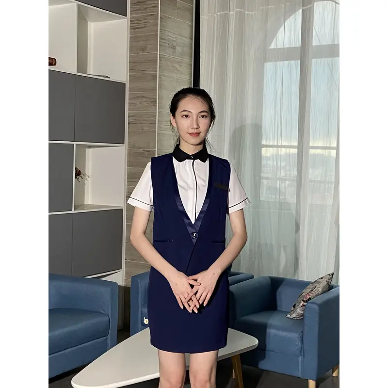 BD-MO-106 Customized front desk uniforms, model display, customized two-piece uniforms, front desk uniform suppliers