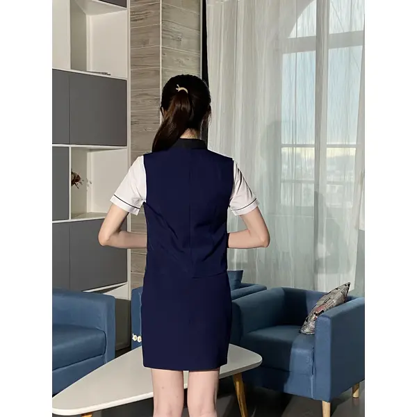 BD-MO-106 Customized front desk uniforms, model display, customized two-piece uniforms, front desk uniform suppliers