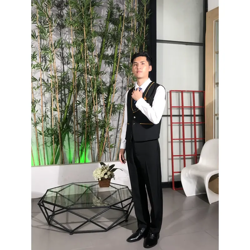 BD-MO-107 Order online reception uniforms, model display, design uniforms, soft and anti-wrinkle, reception uniform suppliers