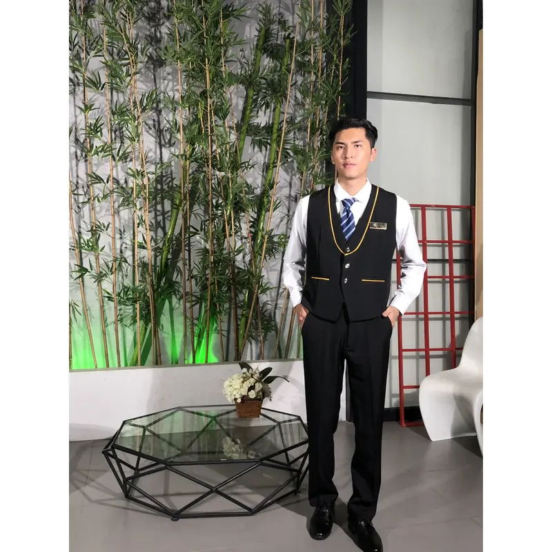 BD-MO-107 Order online reception uniforms, model display, design uniforms, soft and anti-wrinkle, reception uniform suppliers