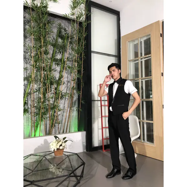 BD-MO-108 Model display Design short-sleeved uniform suit Front desk uniform supplier