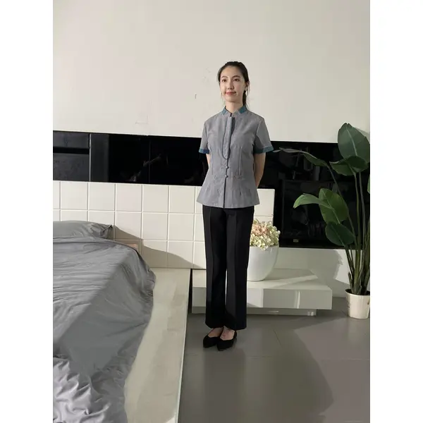 BD-MO-034 Order grey short-sleeved housekeeping uniform