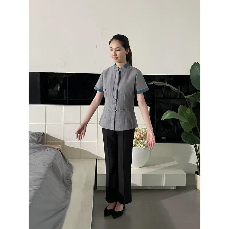 BD-MO-034 Order grey short-sleeved housekeeping uniform