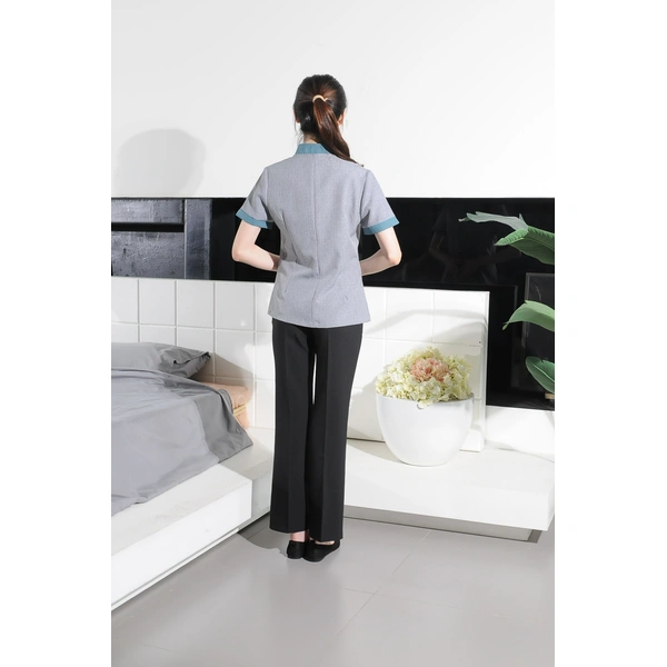 BD-MO-034 Order grey short-sleeved housekeeping uniform