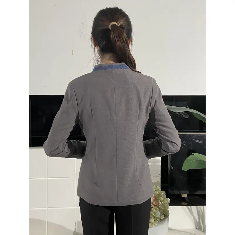 BD-MO-038  Pocket design, self-cultivation, comfortable and breathable, real-life try-on, model demonstration, housekeeping uniform design company