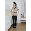 BD-MO-040 Design Western-collar Contrast-Collar Housekeeping Uniforms Order 5 Button Housekeeping Uniforms