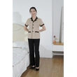BD-MO-040 Design Western-collar Contrast-Collar Housekeeping Uniforms Order 5 Button Housekeeping Uniforms