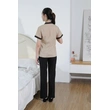 BD-MO-040 Design Western-collar Contrast-Collar Housekeeping Uniforms Order 5 Button Housekeeping Uniforms