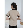BD-MO-040 Design Western-collar Contrast-Collar Housekeeping Uniforms Order 5 Button Housekeeping Uniforms