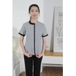 BD-MO-041 Design Contrasting Collar Housekeeping Uniforms Ordering Concealed Flap Design Housekeeping Uniforms 