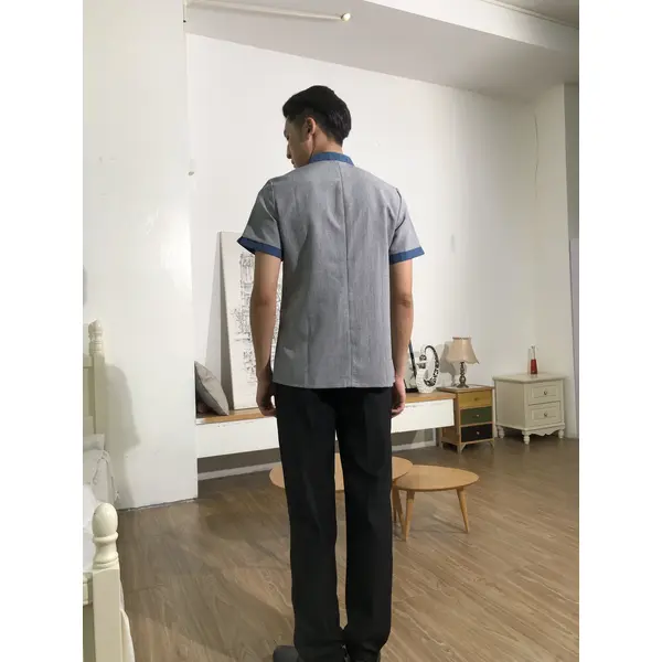 BD-MO-145  Design long sleeve stand collar with two buttons, lining design, pocket design, cuff design