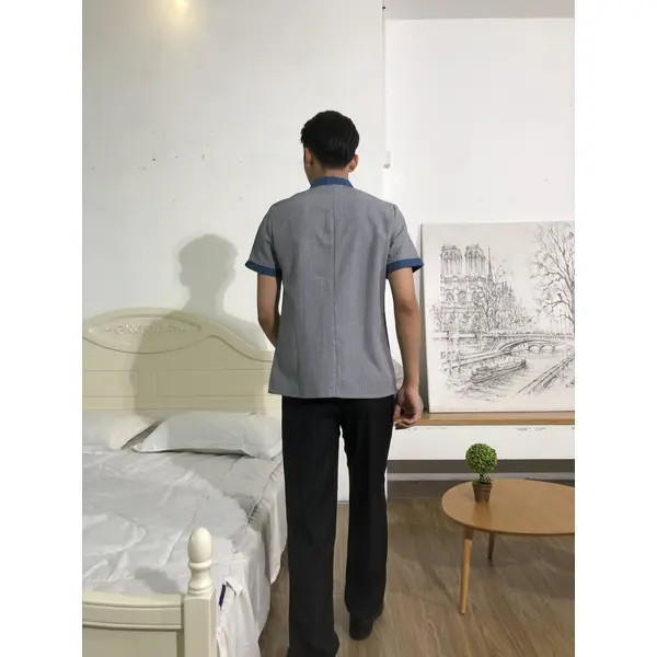 BD-MO-145  Design long sleeve stand collar with two buttons, lining design, pocket design, cuff design