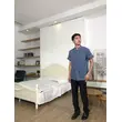 BD-MO-148  Order Chinese stand-up collar housekeeping uniform, cuff slit design, invisible button design